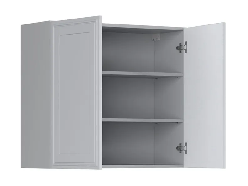 BRW Двухдверный верхний шкаф для кухни Verdi 80 см светло-серый матовый, греноловый серый/светло-серый матовый FL_G_80/72_L/P-SZG/JSZM фото №3