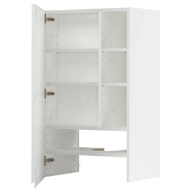 IKEA METOD МЕТОД, навесной шкаф д / вытяжки / полка / дверь, белый / Воксторп матовый белый, 60x100 см 095.042.37 фото №1