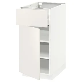 IKEA METOD МЕТОД / MAXIMERA МАКСІМЕРА, підлогова шафа з шухлядами та дверц, білий / ВЕДДІНГЕ білий, 40x60 см 094.606.91 фото