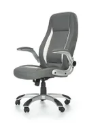 Крісло комп'ютерне офісне обертове HALMAR SATURN сірий, екошкіра перфорована фото thumb №4