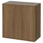 IKEA EKET ЭКЕТ, шкаф с 2 дверцами и 1 полкой, коричневый/орех, 70x35x70 см 205.745.87 фото