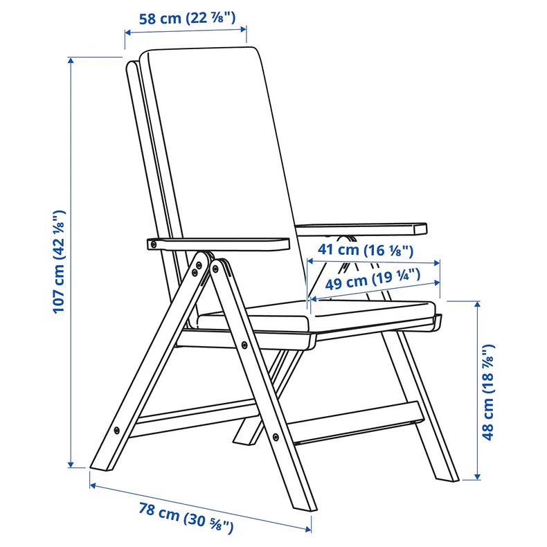 IKEA BONDHOLMEN БОНДХОЛЬМЕН, стол+4 кресла, д / сада, белый / бежевый / Фрёзён / Дувхольмен бежевый 895.498.78 фото №4