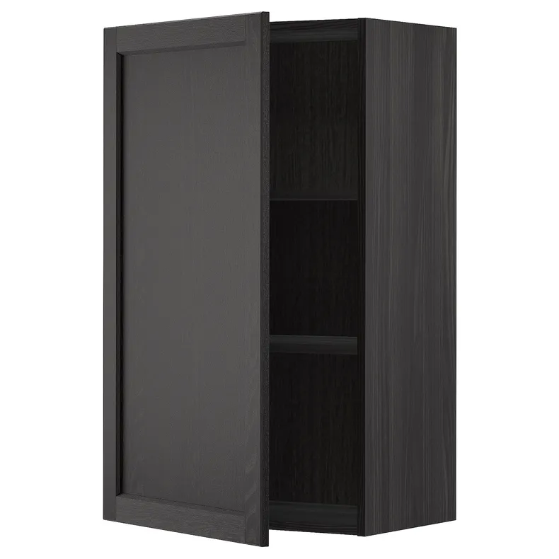 IKEA METOD МЕТОД, навесной шкаф с полками, черный / Лерхиттан с черными пятнами, 60x100 см 194.545.57 фото №1