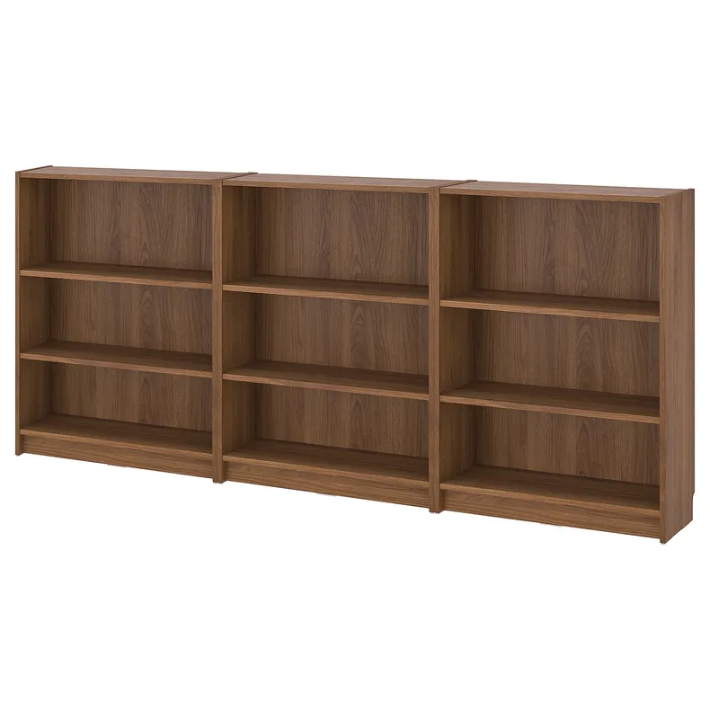 IKEA BILLY БІЛЛІ, комбінація з книжковою шафою, коричневий горіх, 240x28x106 см 995.818.20 фото №1