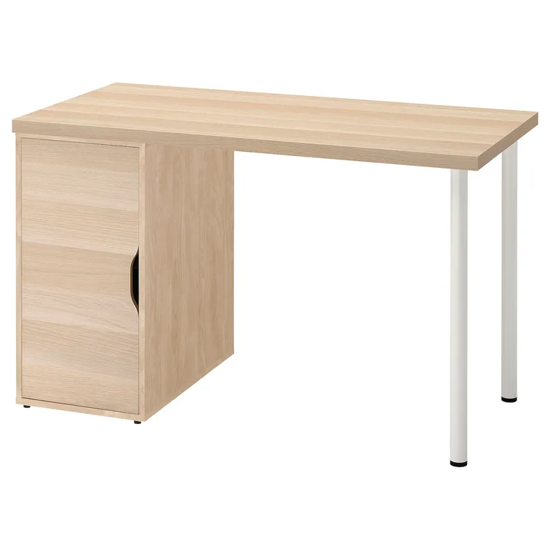 IKEA LAGKAPTEN ЛАГКАПТЕН / ALEX АЛЕКС, письмовий стіл, біла пляма / імітація. дуб білий, 120x60 см 195.214.39 фото №1