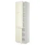 IKEA METOD МЕТОД, висока шафа із полицями / 2 дверцят, білий / БУДБІН кремово-білий, 60x60x220 см 294.596.39 фото