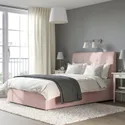 IKEA IDANÄS ІДАНЕС, ліжко з підіймальн механізм і оббив, Gunnared блідо-рожевий, 140x200 см 904.589.66 фото thumb №3