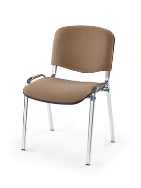 Офисный стул HALMAR ISO, ножки: хром / ткань: бежевый фото