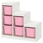 IKEA TROFAST ТРУФАСТ, шафа, білий/рожевий, 99x44x94 см 595.332.23 фото