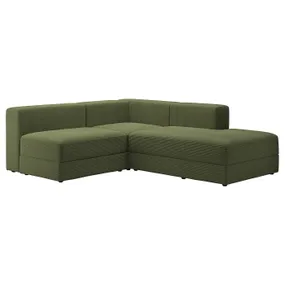 IKEA JÄTTEBO ЭТТЕБО, 2,5-местный угловой диван + козетка, справа / Самсала темно-желто-зеленая 494.851.90 фото