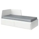 IKEA FLEKKE ФЛЕККЕ, кушетка, 2 шухляди і 2 матраци, білий і ОГОТНЕС жорсткий, 80x200 см фото