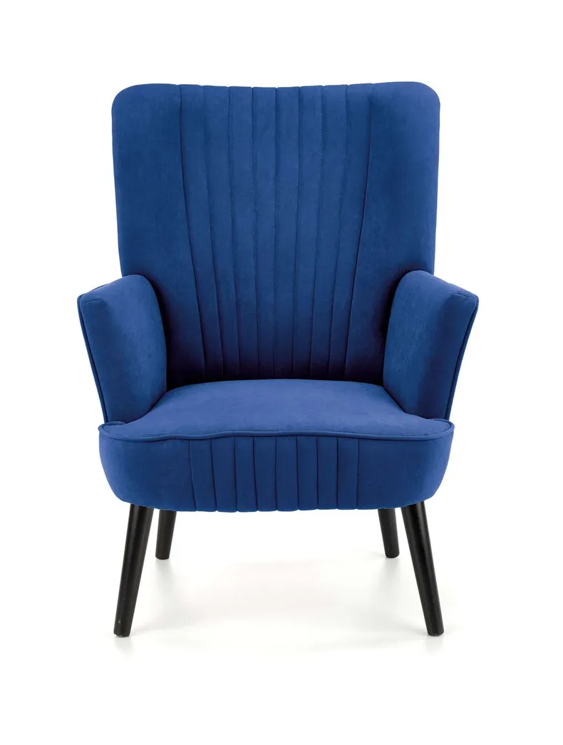 Мягкое кресло бархатное HALMAR DELGADO BLUVEL 86, темно синий фото №6