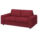 IKEA VIMLE ВІМЛЕ, 2-місний диван, з широкими підлокітниками/Lejde червоний/коричневий 994.328.06 фото thumb №1