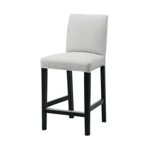 IKEA BERGMUND БЕРГМУНД, барний стілець зі спинкою, чорний / або світло-сірий, 62 см 893.881.73 фото