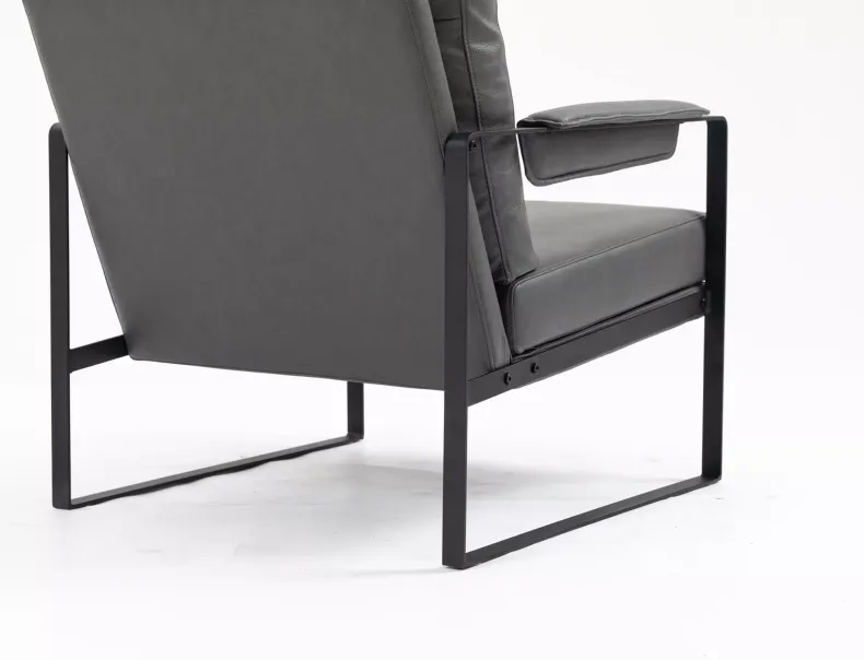 Кресло мягкое с металлическим каркасом SIGNAL FOCUS Buffalo, экокожа: серый фото №5