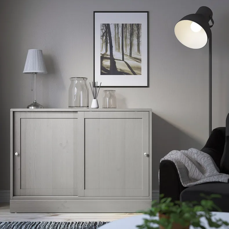 IKEA HAVSTA ХАВСТА, шафа з цоколем, сірий, 121x47x89 см 304.151.97 фото №2