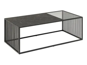Стол журнальный BRW String, 120х60 см, черный / черный мрамор / прозрачный BLACK фото