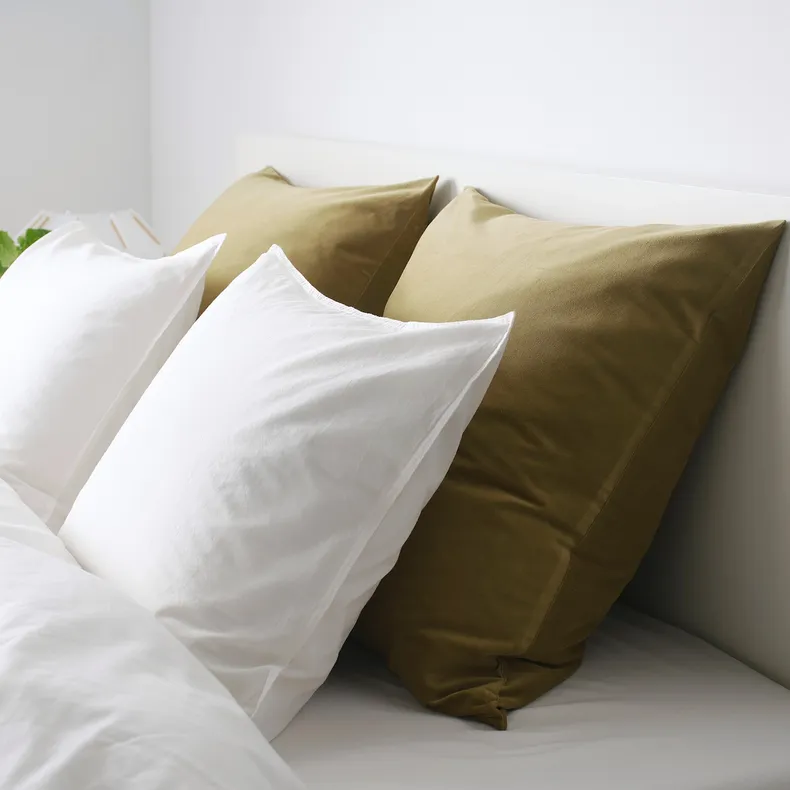 IKEA SANELA САНЕЛА, чехол на подушку, светло-оливковый, 65x65 см 304.565.31 фото №2