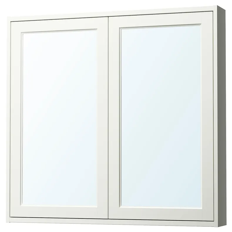 IKEA TÄNNFORSEN ТАННФОРСЕН, зеркальный шкаф с дверцами, белый, 100x15x95 см 005.552.50 фото №1