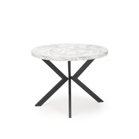 Кухонный складной стол HALMAR PERONI 100-250x100 см белый мрамор - черный фото