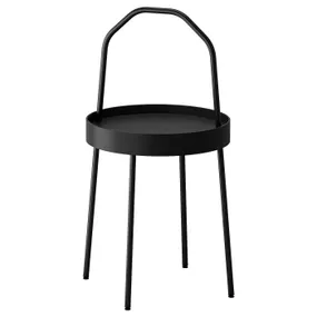 IKEA BURVIK БУРВІК, журнальний столик, чорний, 38 см 703.403.84 фото