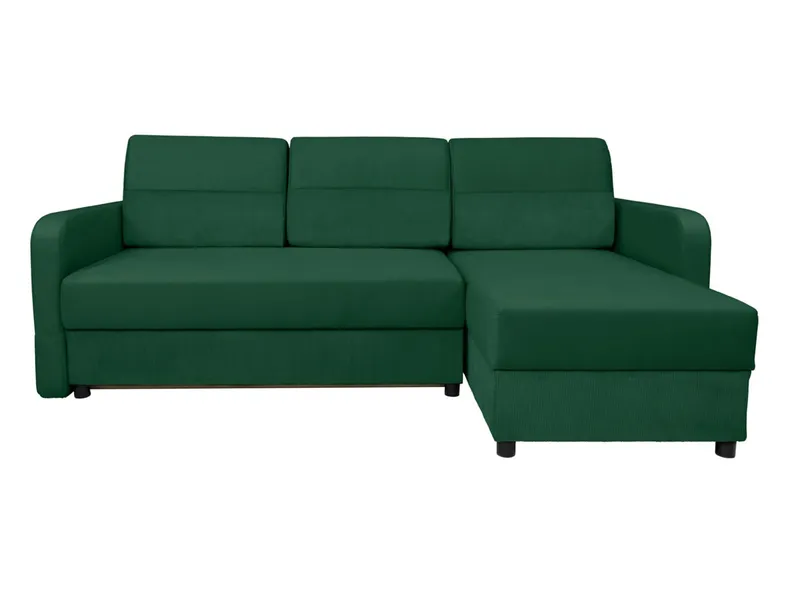 BRW Двосторонній розкладний кутовий диван Ritmo з велюровим зеленим ящиком для зберігання, Маніла 35 Зелений/Онтаріо 35 NA-RITMO-LX_2DL.URC-G2_BB880F фото №1