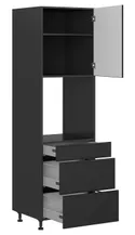 BRW Кухонный духовой шкаф Sole L6 60 см с ящиками с плавным закрыванием черный матовый, черный/черный матовый FM_DPS_60/207_2STB/STB/P-CA/CAM фото thumb №3