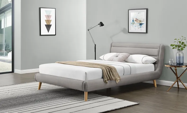 Ліжко двоспальне HALMAR ELANDA 160x200 см світло-сірий фото №2