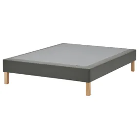 IKEA LYNGÖR ЛЮНГЕР, матрац із рейковою основою з ніжкам, темно-сірий, 140x200 см 495.544.52 фото