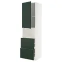 IKEA METOD МЕТОД / MAXIMERA МАКСІМЕРА, висока шафа для мікрох печі, 2 шухл, білий / Хавсторп темно-зелений, 60x60x220 см 795.572.94 фото thumb №1