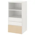 IKEA SMÅSTAD СМОСТАД / PLATSA ПЛАТСА, книжкова шафа, білий береза / з 3 шухлядами, 60x57x123 см 293.879.87 фото thumb №1