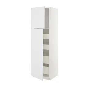 IKEA METOD МЕТОД / MAXIMERA МАКСИМЕРА, высокий шкаф / 2дверцы / 4ящика, белый / Стенсунд белый, 60x60x200 см 094.678.76 фото