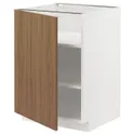 IKEA METOD МЕТОД, напольный шкаф с полками, белый / Имитация коричневого ореха, 60x60 см 495.195.00 фото thumb №1