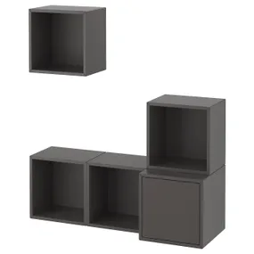IKEA EKET ЭКЕТ, комбинация настенных шкафов, тёмно-серый, 105x35x120 см 592.224.95 фото