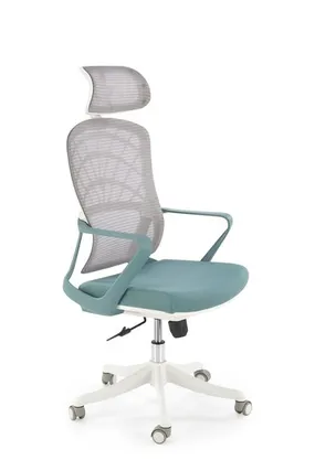 Кресло компьютерное офисное вращающееся HALMAR VESUVIO 2 бирюзовый/белый фото