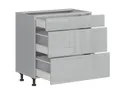 BRW Базовый шкаф для кухни Top Line 80 см с ящиками серый глянец, серый гранола/серый глянец TV_D3S_80/82_2SMB/SMB-SZG/SP фото thumb №3