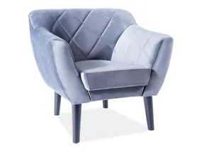 Кресло мягкое бархатное SIGNAL KARO 1 Velvet, Bluvel 14 - серый / венге фото