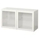 IKEA BESTÅ БЕСТО, стеллаж со стеклянн дверьми, белый / Синдвик белое прозрачное стекло, 120x40x64 см 890.476.69 фото thumb №1
