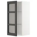 IKEA METOD МЕТОД, навесной шкаф / полки / стеклян дверца, белый / Лерхиттан с черными пятнами, 40x80 см 894.542.95 фото thumb №1