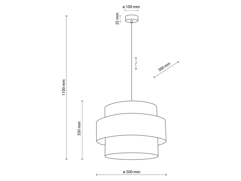 BRW Підвісний світильник Calisto Jute 3-точковий 50 см тканинний бежевий 094993 фото №7