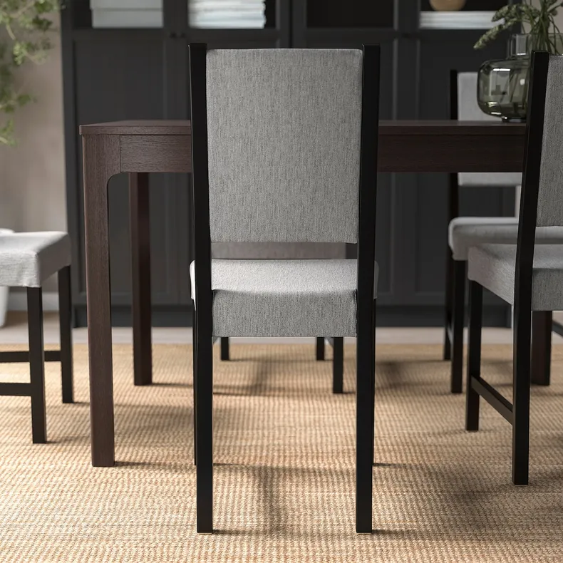 IKEA STEFAN СТЕФАН, стілець, коричнево-чорний / КНІСА сірий / бежевий 805.120.87 фото №2