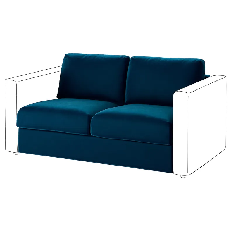 IKEA VIMLE ВИМЛЕ, секция 2-местного дивана-кровати, Джупарп темно-зелено-голубой 595.372.59 фото №2