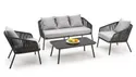 Садовый комплект HALMAR ROCCA (диван + два кресла + столик), темно-серый/светло-серый фото thumb №1