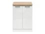 BRW Кухонный базовый шкаф Junona Line 60 см со столешницей меловой глянец, белый/ меловой глянец/ дуб крафт голд D2D/60/82_ZBL-BI/KRP/DCRZ фото