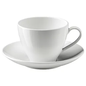 IKEA VÄRDERA ВЭРДЕРА, чашка чайная с блюдцем, белый, 36 сл 402.774.59 фото