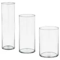 IKEA CYLINDER ЦИЛИНДР, набор ваз,3 штуки, прозрачное стекло 601.750.92 фото thumb №1