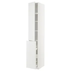 IKEA METOD МЕТОД / MAXIMERA МАКСИМЕРА, высокий шкаф / выдв секц / 3ящ / 1дв / 2плк, белый / Стенсунд белый, 40x60x240 см 594.622.11 фото