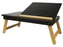 Столик для ноутбука BRW Kyoto, 53х43 см, чорний / натуральний 075039 фото thumb №1