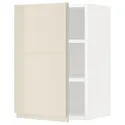 IKEA METOD МЕТОД, шафа навісна із полицями, білий / Voxtorp високий глянець світло-бежевий, 40x60 см 494.616.17 фото thumb №1