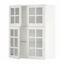 IKEA METOD МЕТОД, навесной шкаф / полки / 4 стеклян двери, белый / Стенсунд белый, 80x100 см 194.615.10 фото thumb №1